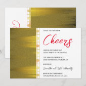 Chic Gold Art Deco - Uitnodiging voor nieuwe jaren (Voorkant / Achterkant)