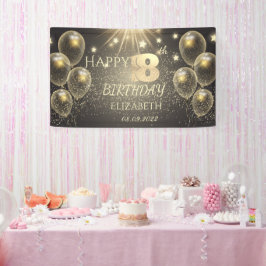 Chic Gold Balloons Stars 18e verjaardag Spandoek