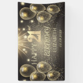 Chic Gold Balloons Stars 21ste verjaardag Spandoek (Verticaal)