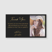 Chic Gold Bedankt afstuderen Foto Zwarte magneet (Voorkant)