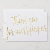 Chic Gold: "Bedankt dat je met ons bent getrouwd" Bedankkaart (Voorkant)