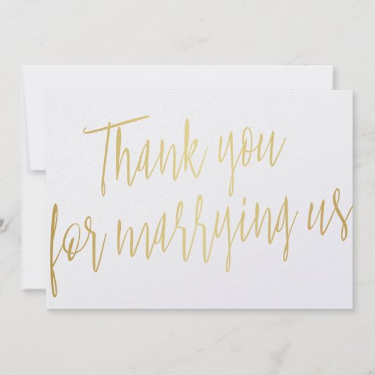 Chic Gold: "Bedankt dat je met ons bent getrouwd" Bedankkaart (Voorkant)