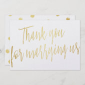 Chic Gold: "Bedankt dat je met ons bent getrouwd" Bedankkaart (Voorkant / Achterkant)