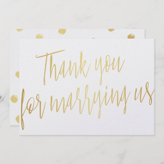 Chic Gold: "Bedankt dat je met ons bent getrouwd" Bedankkaart (Voorkant / Achterkant)