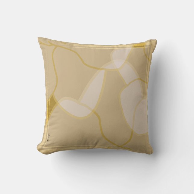 Chic Gold Beige Abstract Floral Pattern Kussen (Voorkant)
