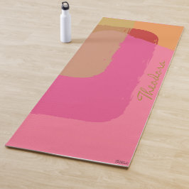 Chic Gold beige Roze Oranje Abstract Yogamat
