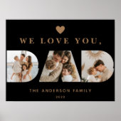 Chic Gold Black Aangepast drie Pap-scripts Foto's Poster (Voorkant)