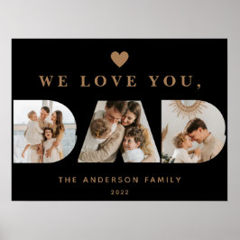 Chic Gold Black Aangepast drie Pap-scripts Foto's Poster