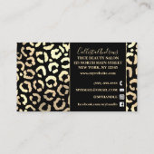 Chic Gold Black Leopard Cheetah Dierenprint Visitekaartje (Achterkant)