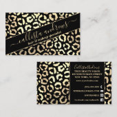 Chic Gold Black Leopard Cheetah Dierenprint Visitekaartje (Voorkant / Achterkant)