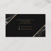 Chic Gold black marble script make-up typografie Visitekaartje (Achterkant)
