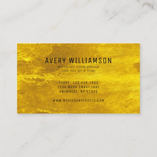 Chic Gold Black Modern minimalist Visitekaartje (Achterkant)