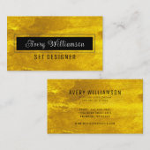 Chic Gold Black Modern minimalist Visitekaartje (Voorkant / Achterkant)