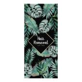 Chic gold black tropical price list lounge reclamekaart (Voorkant)