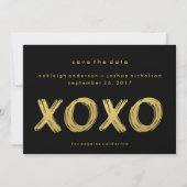 Chic Gold Black | XOXO Foto slaat de datum op Save The Date (Voorkant)