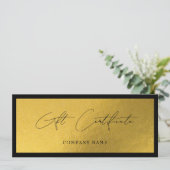 Chic Gold Black Zakelijke Cadeaubon Voucher (Staand voorkant)