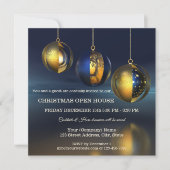 Chic Gold Blue-artistieke kerstfeestdag Kaart (Voorkant)