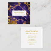 ** Chic Gold Blue Marble Girly Hair Make-up Vierkante Visitekaartje (Voorkant / Achterkant)