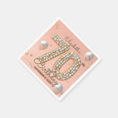 Chic Gold Blush Pink Pearly 70ste verjaardag Servet (Hoek)