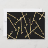 Chic Gold Bobby Pins Hair Stylist Black Gift Kaart (Achterkant)