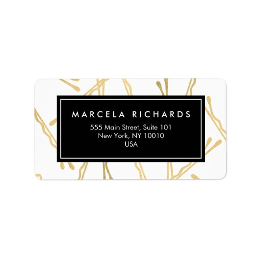 Chic Gold Bobby Pins Hair Stylist Salon Etiket (Voorkant)