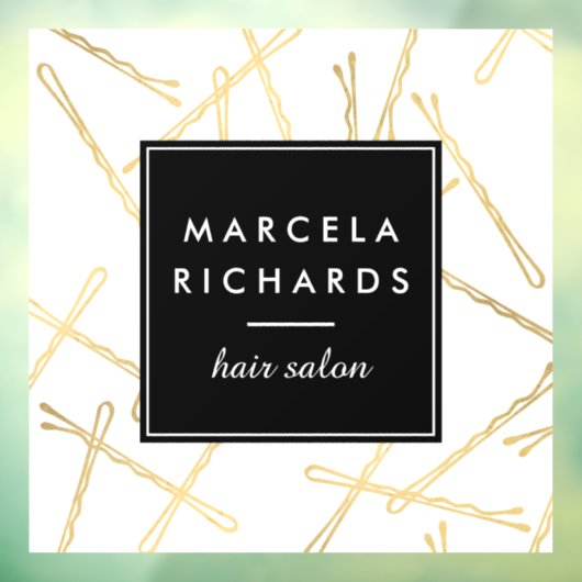 Chic Gold Bobby Spelden Kapsalon Raamsticker (Vel 3)