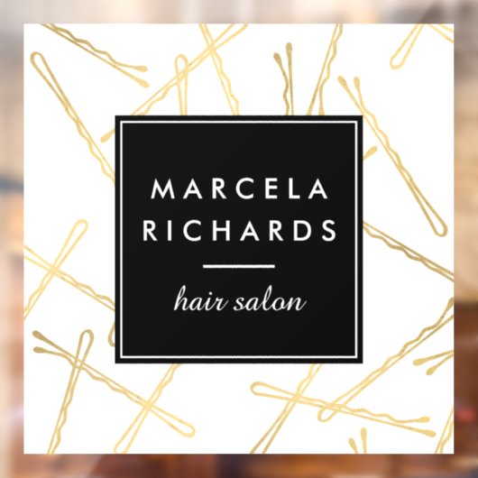 Chic Gold Bobby Spelden Kapsalon Raamsticker (Vel 2)
