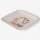 Chic Gold Boho Blush Roze Bloemen Verjaardag Papieren Bordje (Gebogen)