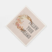 Chic Gold Boho Blush Roze Bloemen Verjaardag Servet (Hoek)