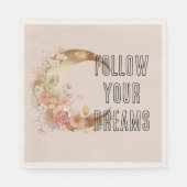 Chic Gold Boho Blush Roze Bloemen Verjaardag Servet (Voorkant)