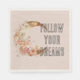 Chic Gold Boho Blush Roze Bloemen Verjaardag Servet