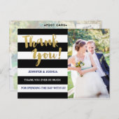 Chic Gold | Bold Black Stripe Foto Dank u Briefkaart (Voorkant / Achterkant)