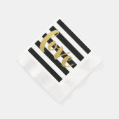 Chic Gold | Bold Black Stripe LOVE Servetten (Hoek)