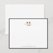 Chic Gold Bold Letter Simple Monogram Naam Notitiekaartje (Voorkant / Achterkant)