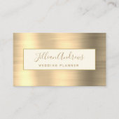 Chic Gold Borhed Metallic Script Professional Visitekaartje (Voorkant)