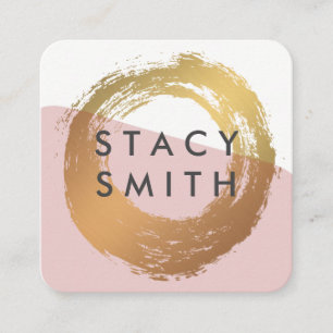 Chic Gold Borhed Modern Color Block Vierkante Visitekaartje