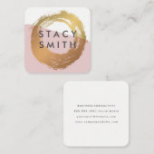 Chic Gold Borhed Modern Color Block Vierkante Visitekaartje (Voorkant / Achterkant)