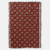 Chic Gold Bourgogne Red Leaf Gooi Deken (Voorkant Verticaal)