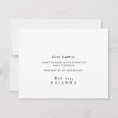 Chic Gold Bridesmaid-voorstelkaart Notitiekaartje (Achterkant)