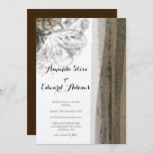 Chic Gold Brown Floral beige Abstract Wedding Kaart (Voorkant / Achterkant)