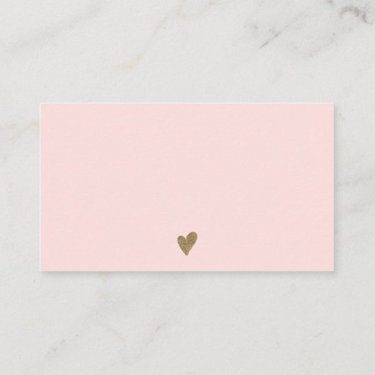 Chic gold brush blush pink chic order thank you visitekaartje (Achterkant)