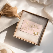 Chic gold brush blush pink chic order thank you visitekaartje