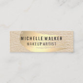 Chic Gold Brush Stroke | Achtergrond kristallijn l Mini Visitekaartje (Voorkant)