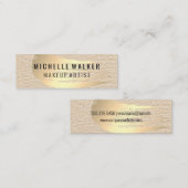 Chic Gold Brush Stroke | Achtergrond kristallijn l Mini Visitekaartje (Voorkant / Achterkant)