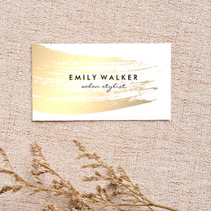 Chic Gold Brush Stroke Visitekaartje