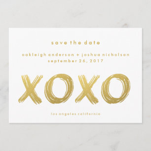 Chic Gold Brush Stroke   XOXO Eenvoudig sparen de  Save The Date
