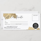 Chic gold brushstroke foil gift certificate logo (Voorkant)