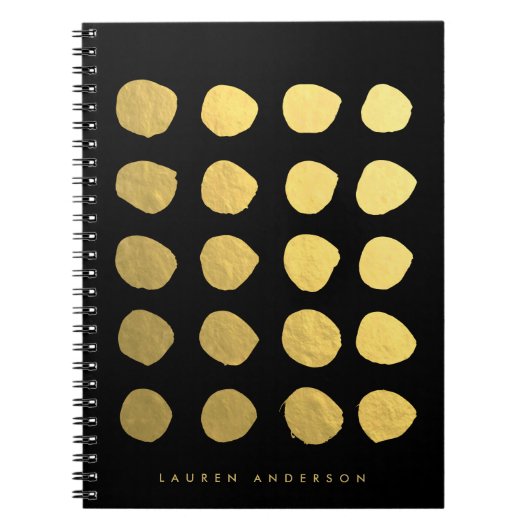 Chic Gold Brushstrokes Stippen Notebook Journal Notitieboek (Voorkant)