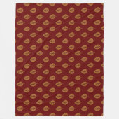 Chic Gold Burgundy Red Leaf Boho Throw Blanket Fleece Deken (Voorkant)