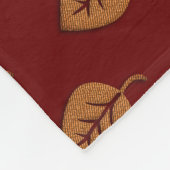 Chic Gold Burgundy Red Leaf Boho Throw Blanket Fleece Deken (Hoek)